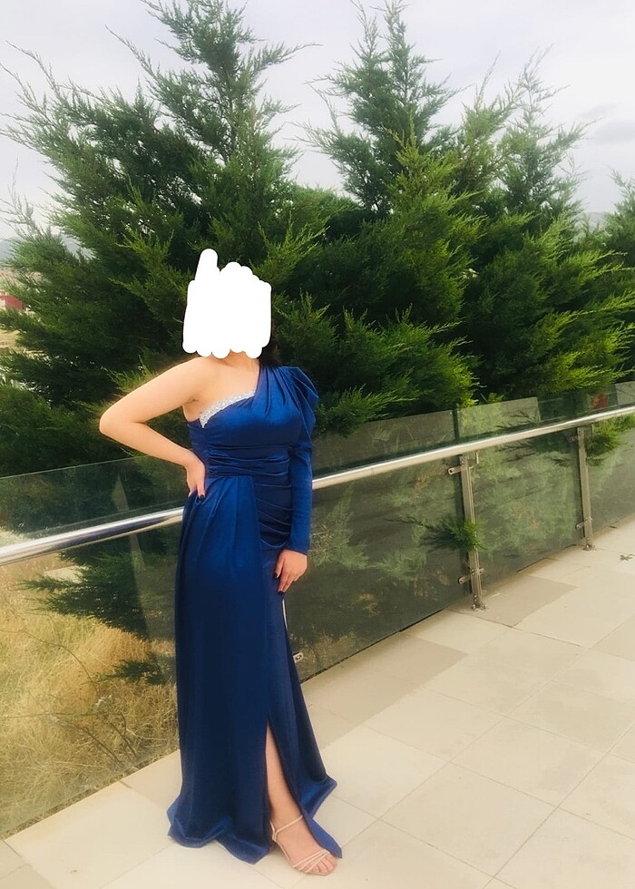 LACİVERT ELBİSE - Görsel 2