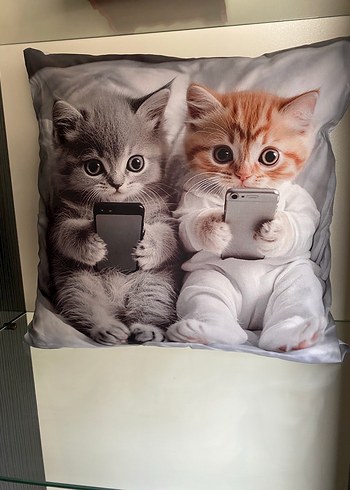 Kedi baskılı dekoratif yastık - Görsel 7