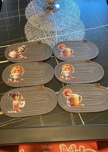 Bohem Tarzı Kahve Temalı El Yapımı Bardak Altlıkları - Görsel 2