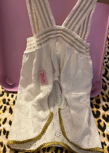 Beyaz Nakışlı Dantel küpür köpek elbisesi - Görsel 5