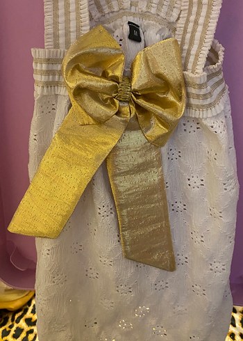 Beyaz Nakışlı Dantel küpür köpek elbisesi - Görsel 4