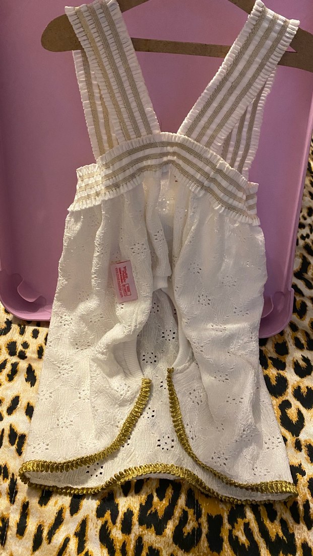 Beyaz Nakışlı Dantel küpür köpek elbisesi - Görsel 5