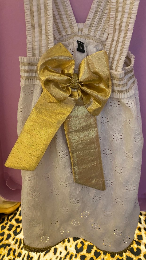 Beyaz Nakışlı Dantel küpür köpek elbisesi - Görsel 4