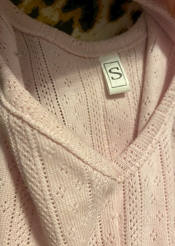 Dişi köpek kıyafeti Dantel Detaylı Bohem Pembe Triko Atlet - Görsel 3