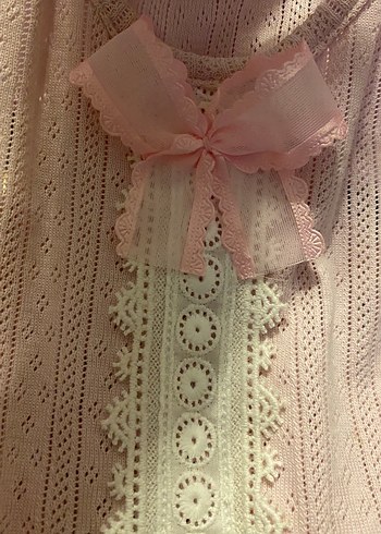 Dişi köpek kıyafeti Dantel Detaylı Bohem Pembe Triko Atlet - Görsel 2