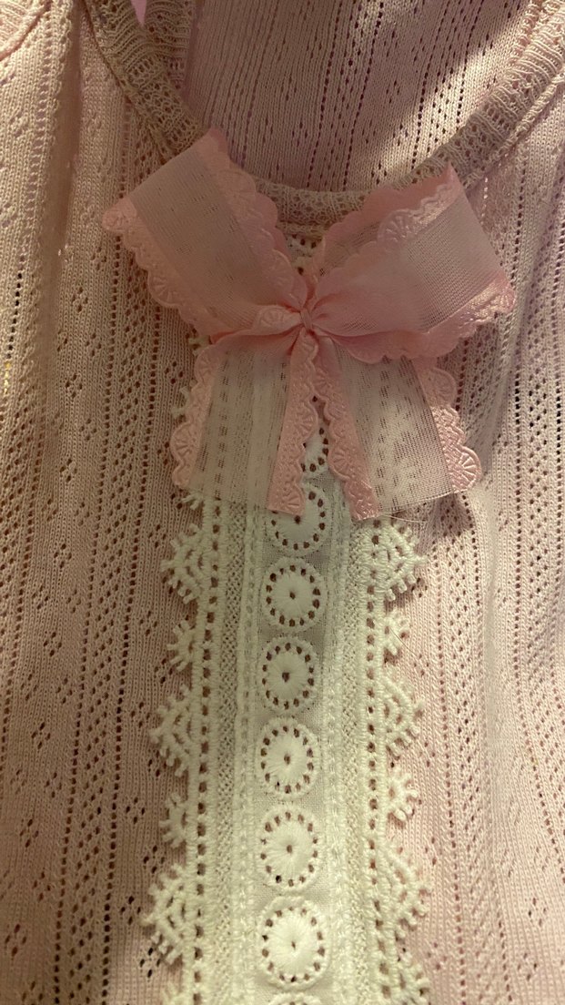 Dişi köpek kıyafeti Dantel Detaylı Bohem Pembe Triko Atlet - Görsel 2