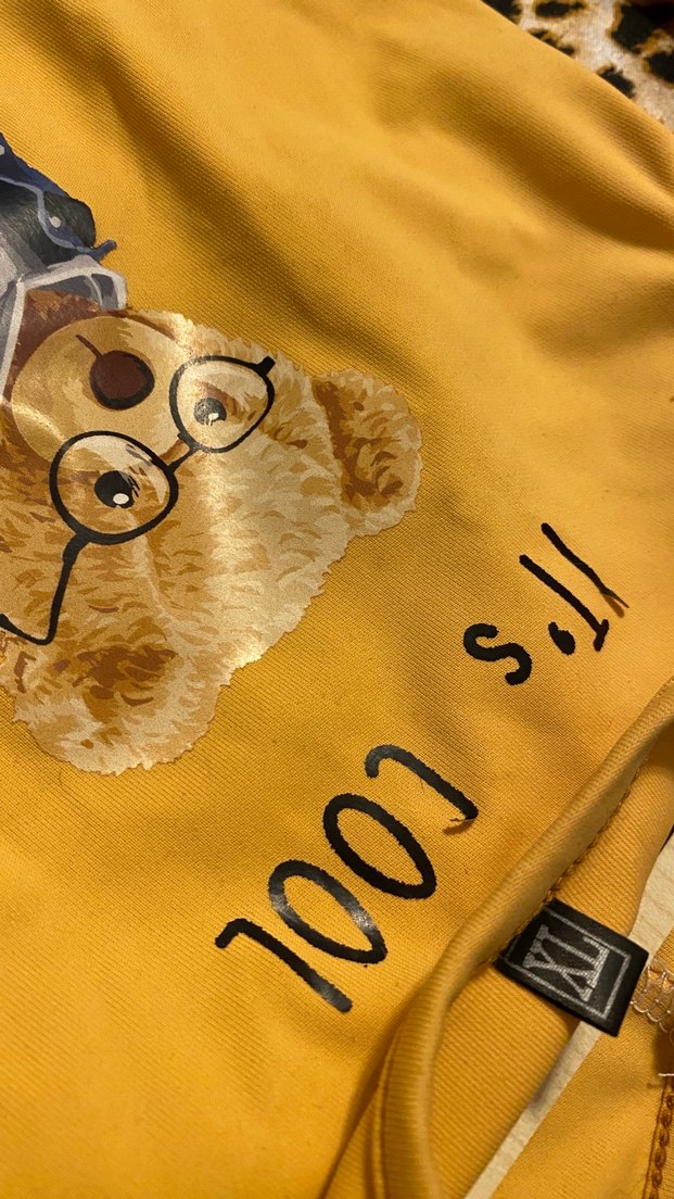 Sarı Erkek Çocuk Baskılı köpek kıyafeti XL - Görsel 3