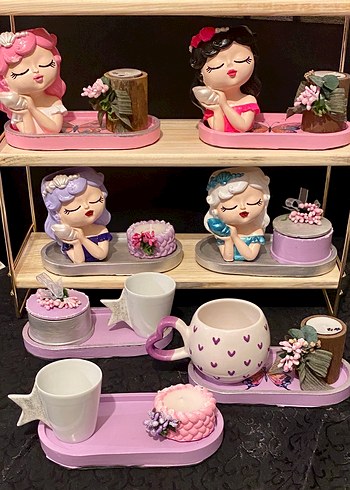 Pastel Renkli Dekoratif Figürin Seti - Görsel 5