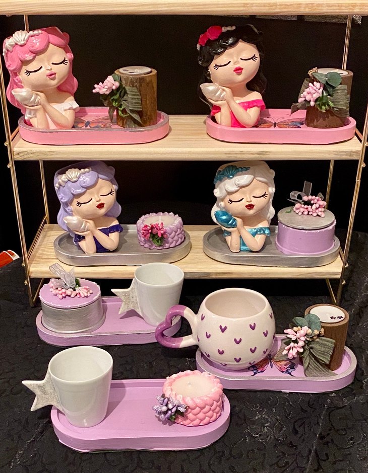 Pastel Renkli Dekoratif Figürin Seti - Görsel 5