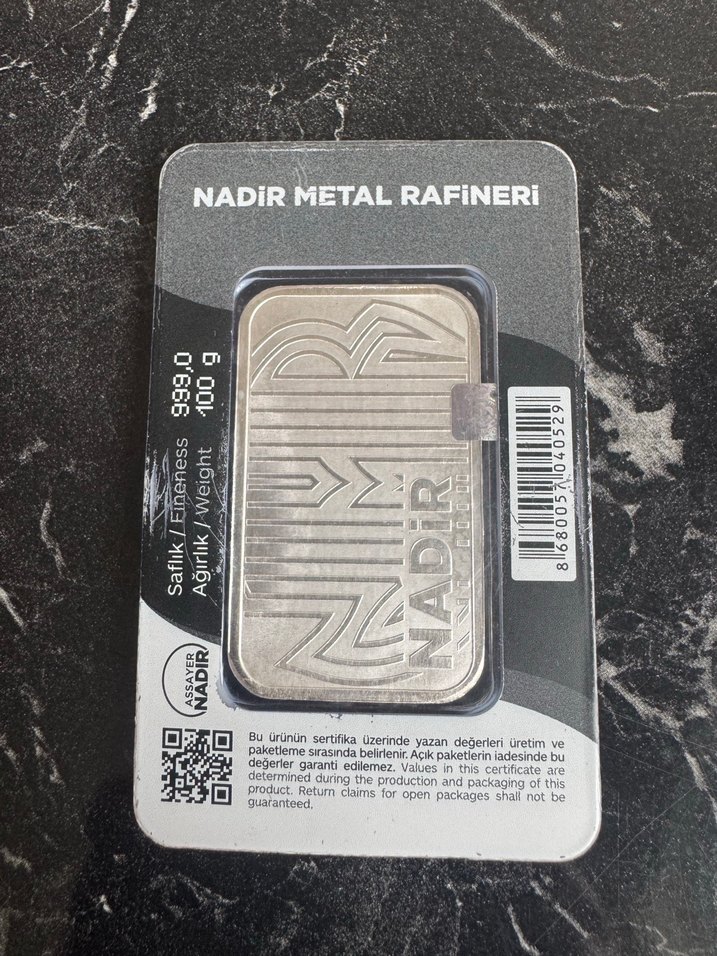 100g Saf Gümüş Külçe - Görsel 2