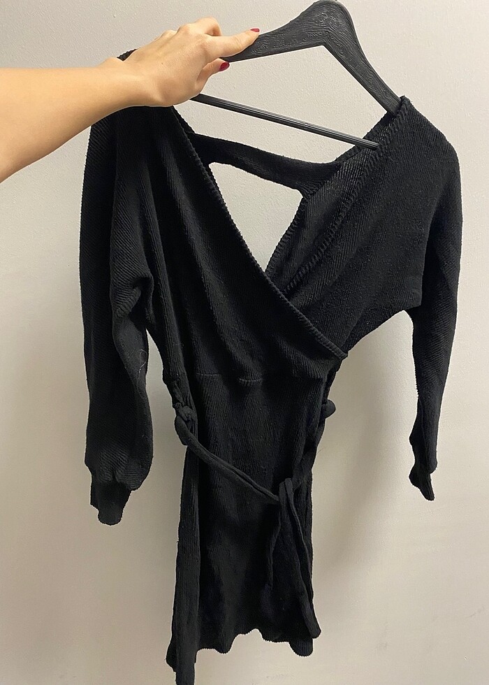 Siyah mini elbise - Görsel 2