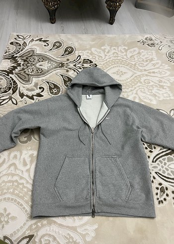 Solo swoosh Gri Kapüşonlu Fermuarlı Erkek Sweatshirt - Görsel 2