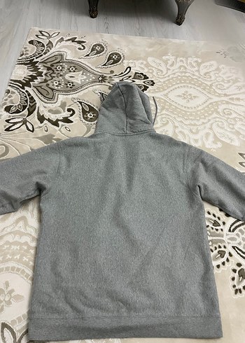 Solo swoosh Gri Kapüşonlu Fermuarlı Erkek Sweatshirt - Görsel 4