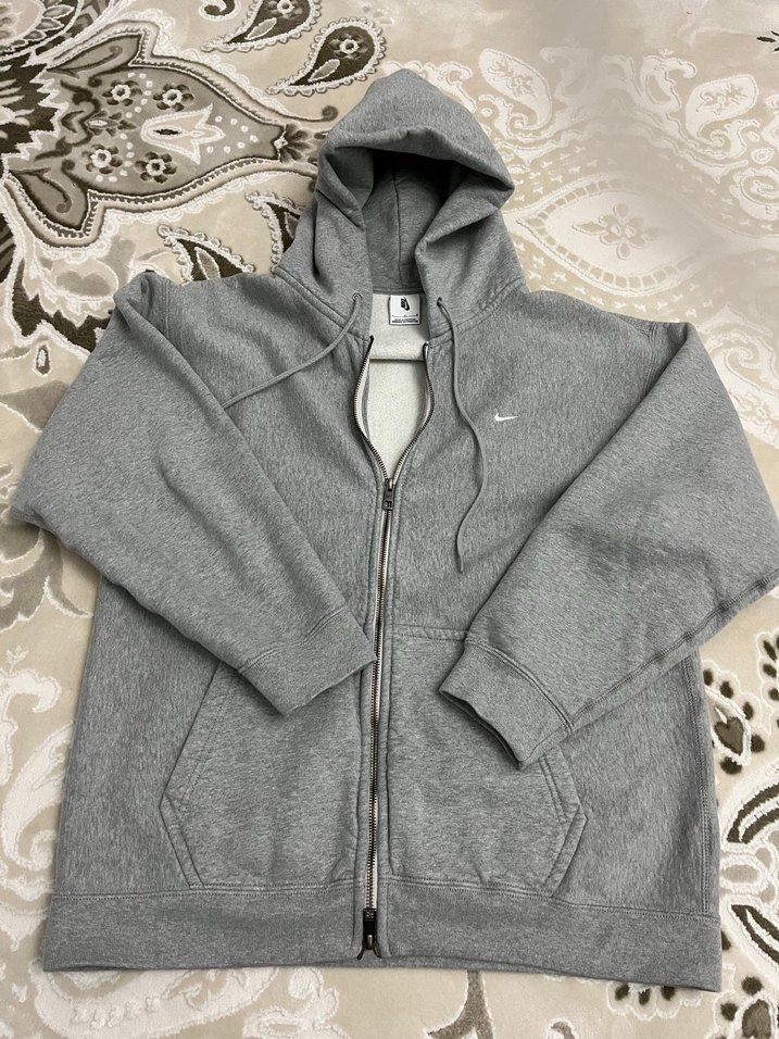 Solo swoosh Gri Kapüşonlu Fermuarlı Erkek Sweatshirt - Görsel 3