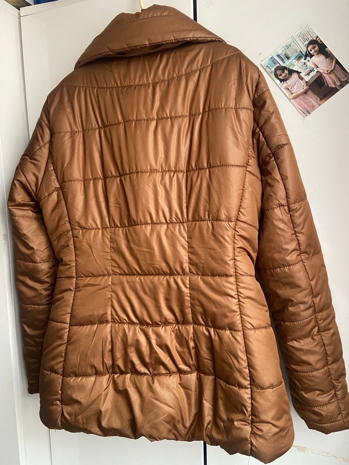 Kadın Kahverengi Fermuarlı Kısa Kaban - Görsel 5