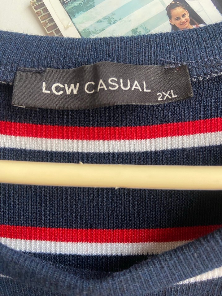 Çizgili Kısa Kollu Midi Elbise - Görsel 2