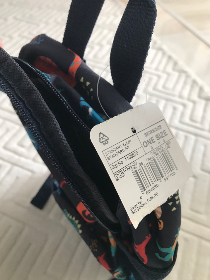 Çok Renkli Dinozor Desenli Çocuk Okul Çantası - Görsel 3