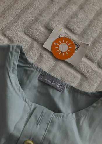 Gri Kolsuz Bebek Tulum Nakışlı - Görsel 3