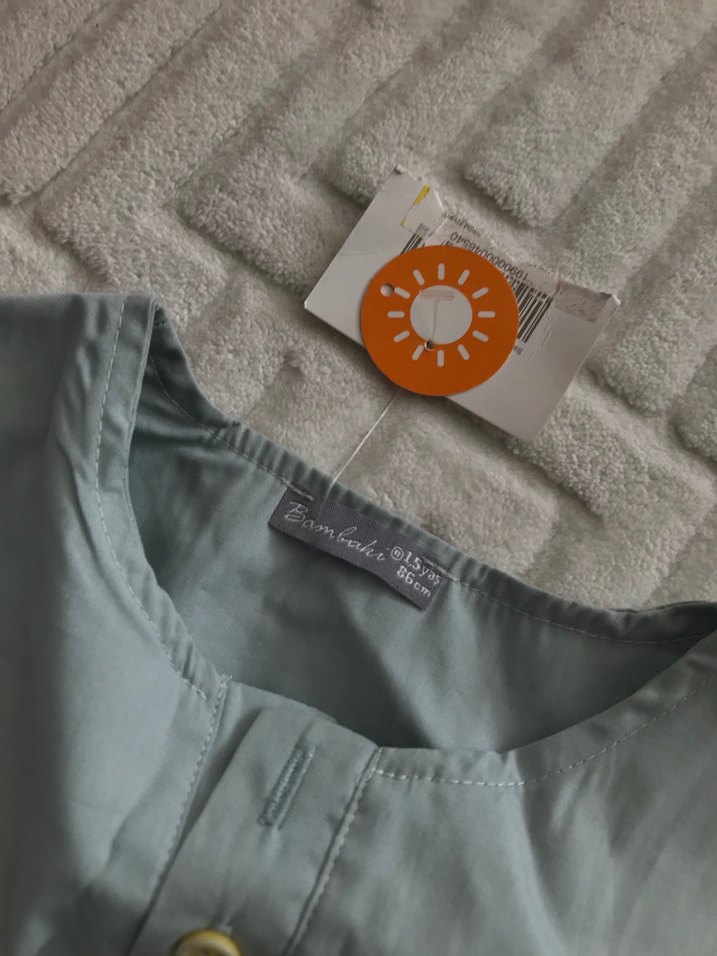 Gri Kolsuz Bebek Tulum Nakışlı - Görsel 3