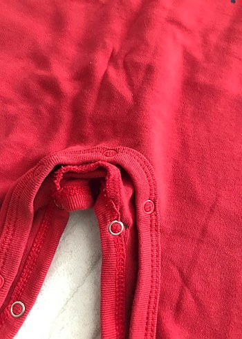 Kırmızı Fermuarlı Bebek Tulum - Görsel 2