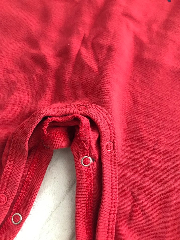 Kırmızı Fermuarlı Bebek Tulum - Görsel 2