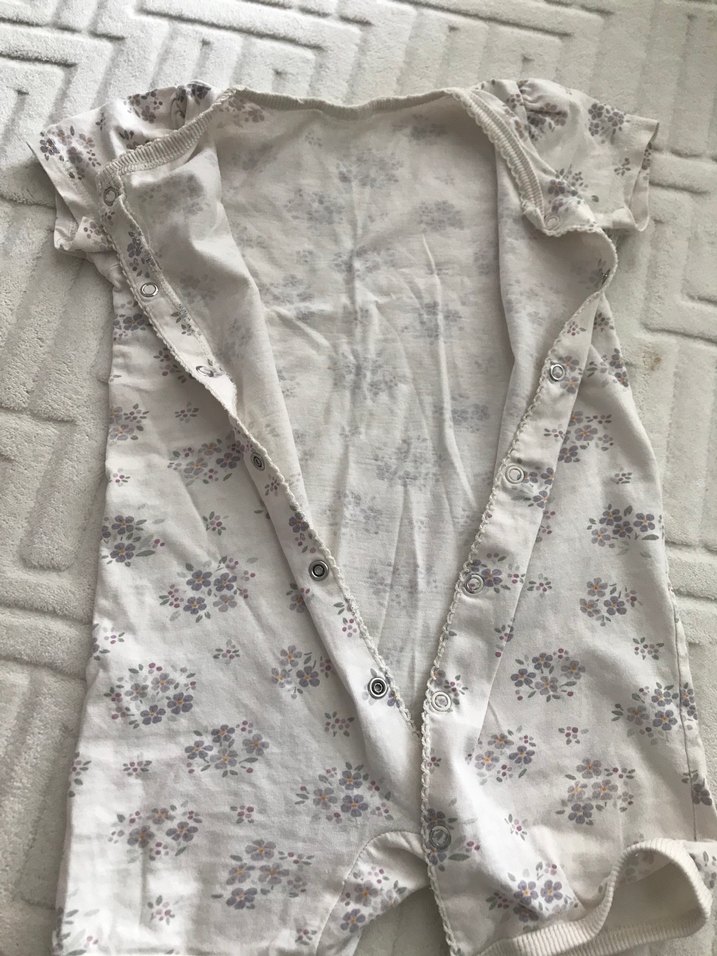 Düğmeli Beyaz Gri Kız Bebek Tulum - Görsel 2
