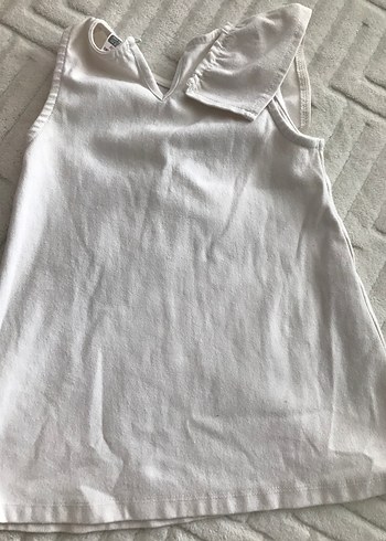 Kolsuz, Fırfırlı Beyaz Kız Elbise - Görsel 3