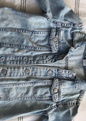 Düğmeli Mavi Kadın Denim Ceket - Görsel 2