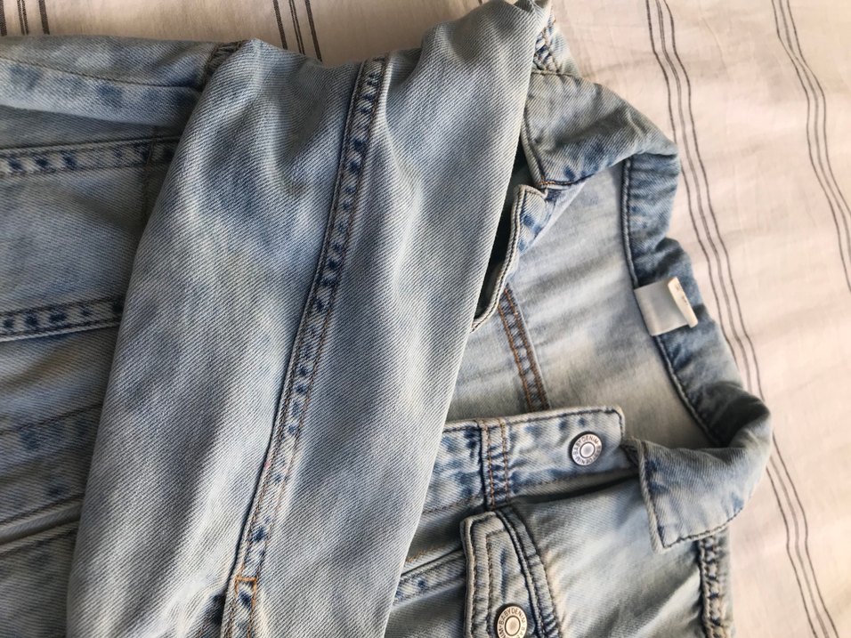 Düğmeli Mavi Kadın Denim Ceket - Görsel 4