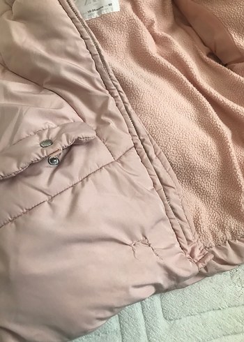 Kız Çocuk Pembe Kürklü Mont - Görsel 6