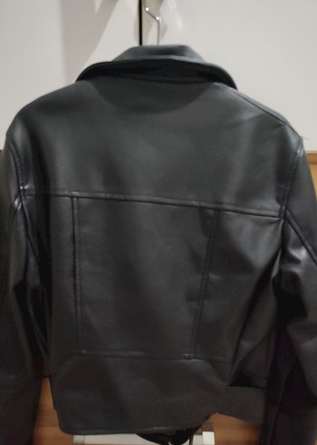 Bershka Siyah Deri Biker Ceket