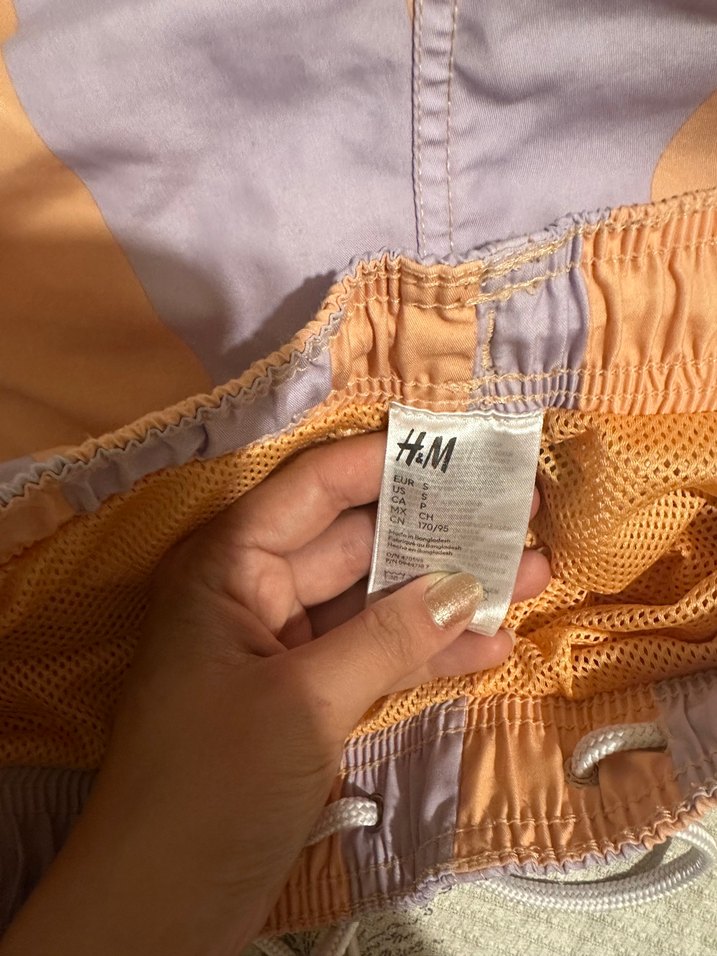 Erkek Çok Renkli Pastel Çizgili Deniz Şortu - Görsel 5