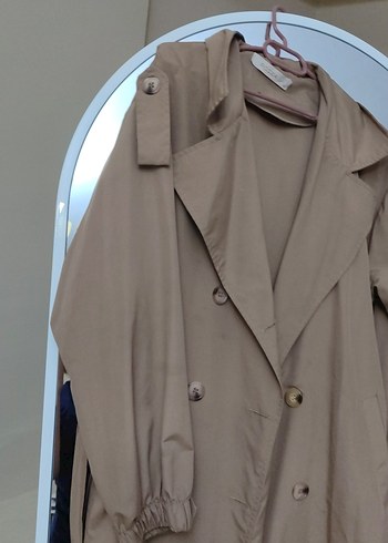 Bej Kadın Uzun Kemerli Trençkot - Görsel 3