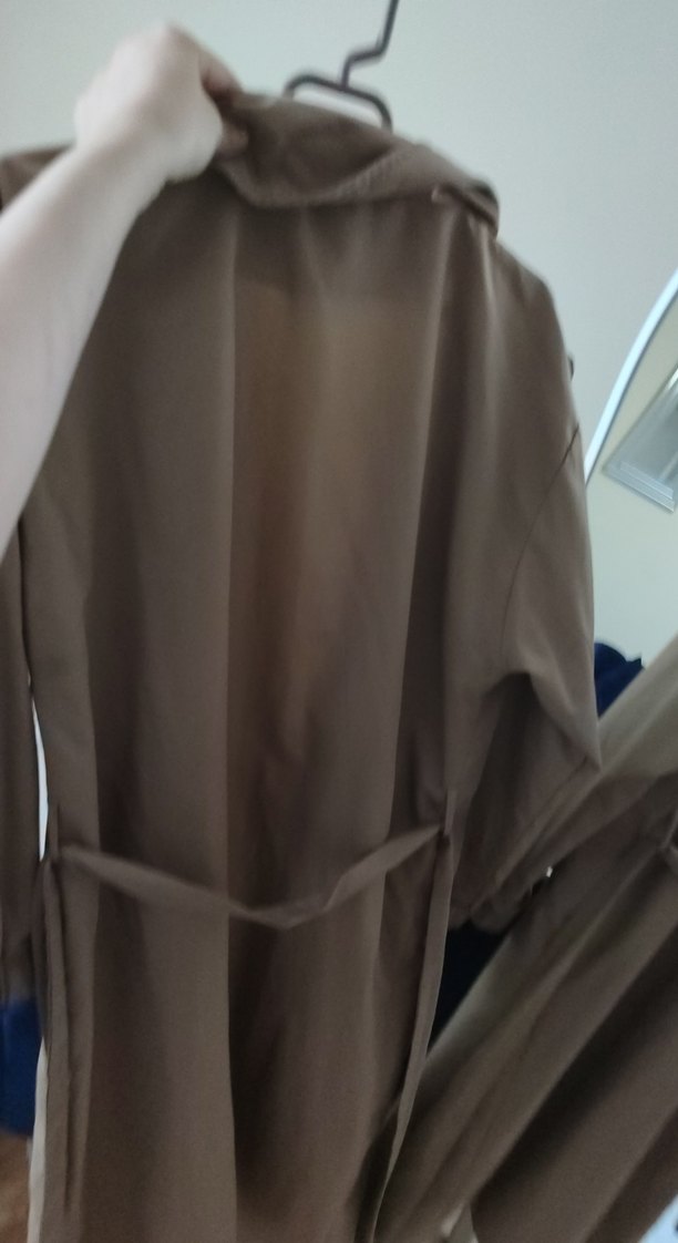 Bej Kadın Uzun Kemerli Trençkot - Görsel 4