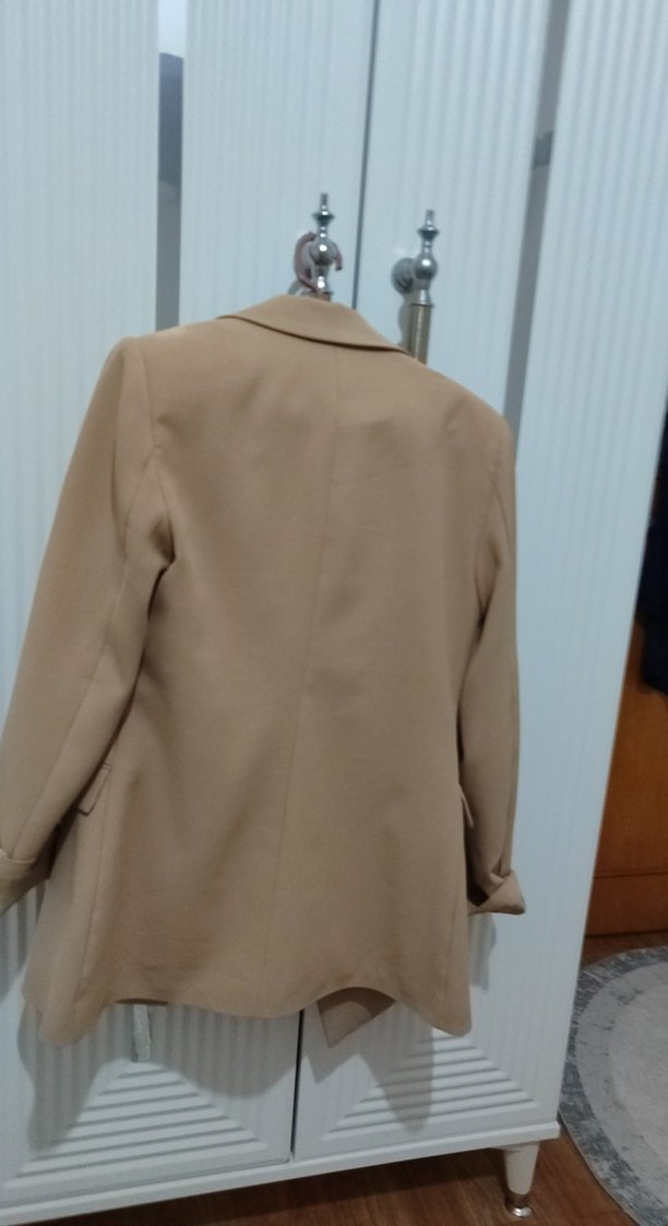 Bej Notch Yaka Kadın Blazer Ceket - Görsel 4