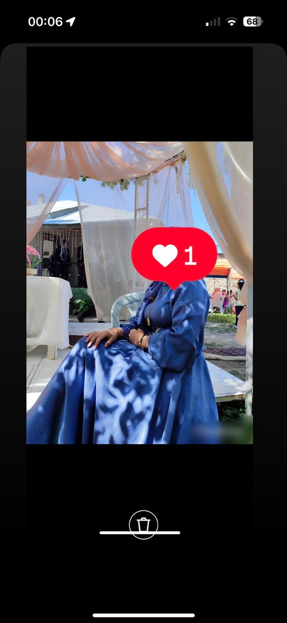 Mavi Uzun Kollu Denim Elbise - Görsel 2