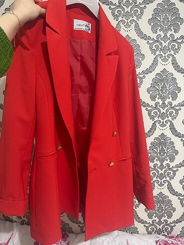Kırmızı blazer ceket - Görsel 2