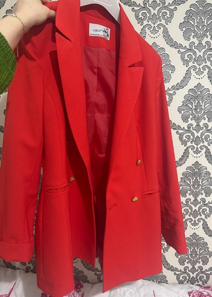 Kırmızı blazer ceket - Görsel 2