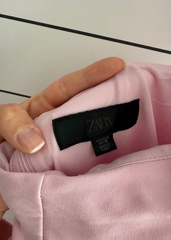 Pembe Straplez Mini Drapeli Kadın Elbise - Görsel 5