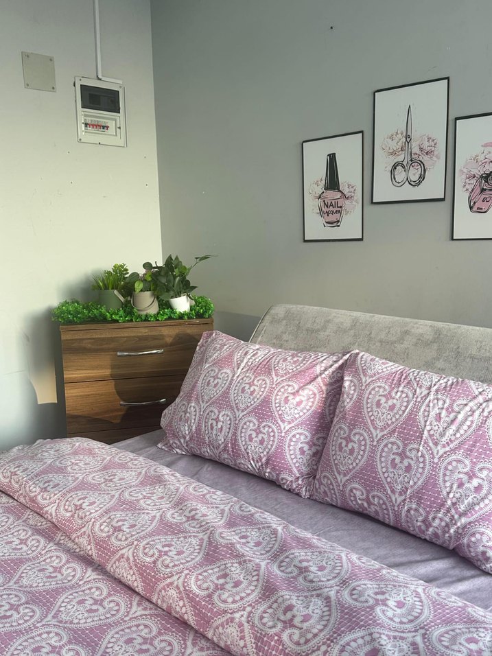 Nakışlı Pembe Çift Kişilik Yatak Örtüsü - Görsel 2