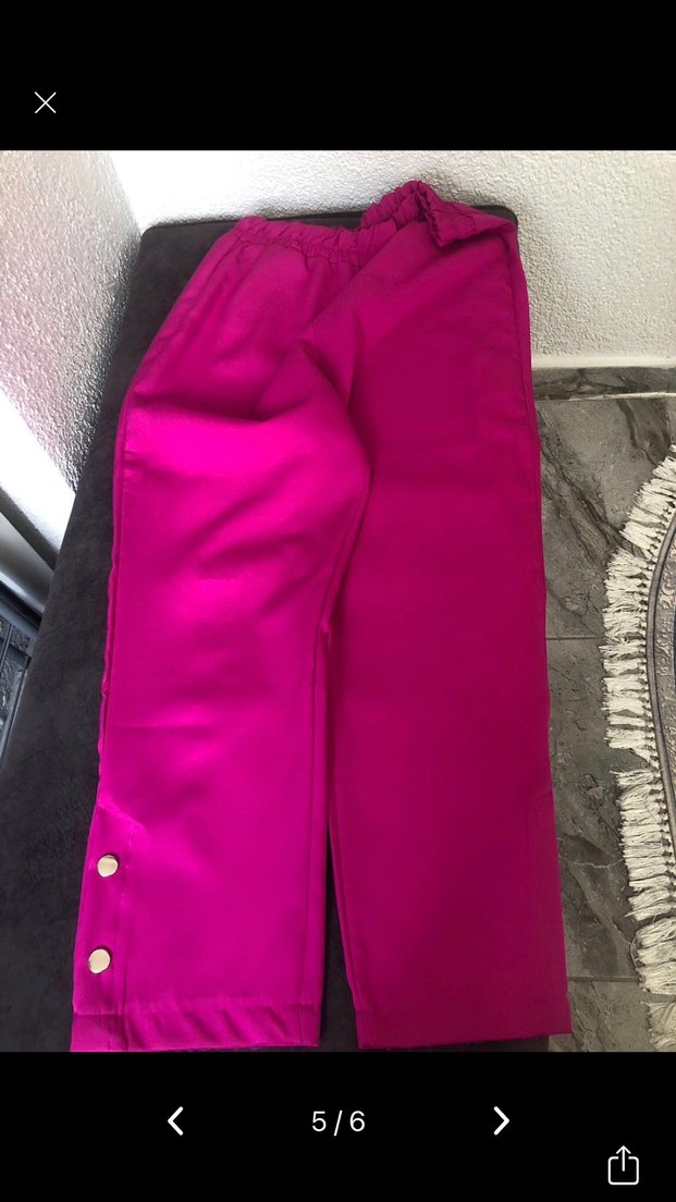 Pembe Düğmeli Salaş Hamile Bluzu - Görsel 5