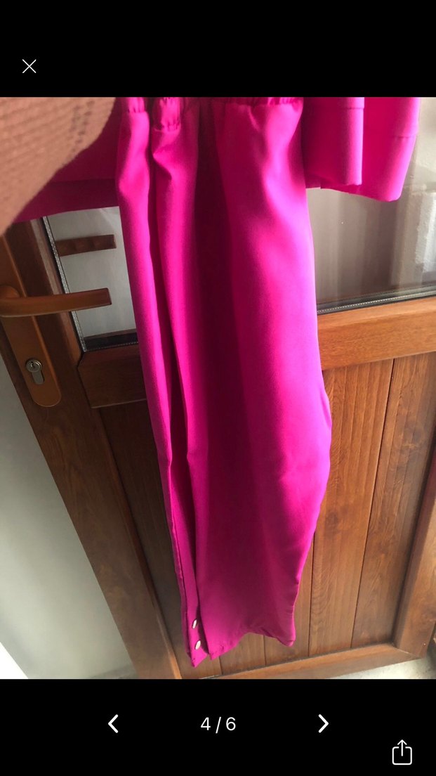 Pembe Düğmeli Salaş Hamile Bluzu - Görsel 4