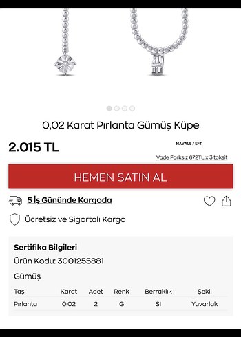 Beden Gümüş Renk Zincir Detaylı Pırlanta Küpe