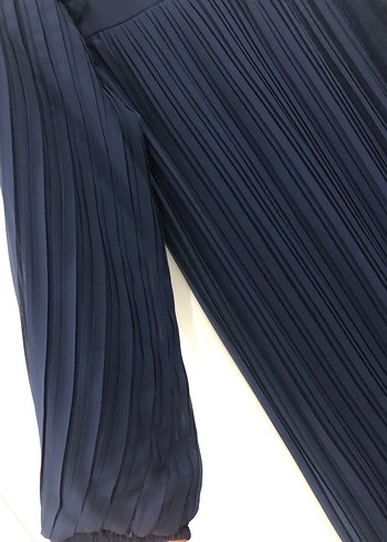 Kadın Lacivert Uzun Pilili Elbise - Görsel 6