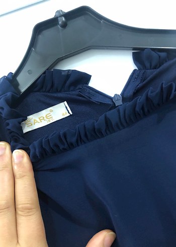 Kadın Lacivert Uzun Pilili Elbise - Görsel 5