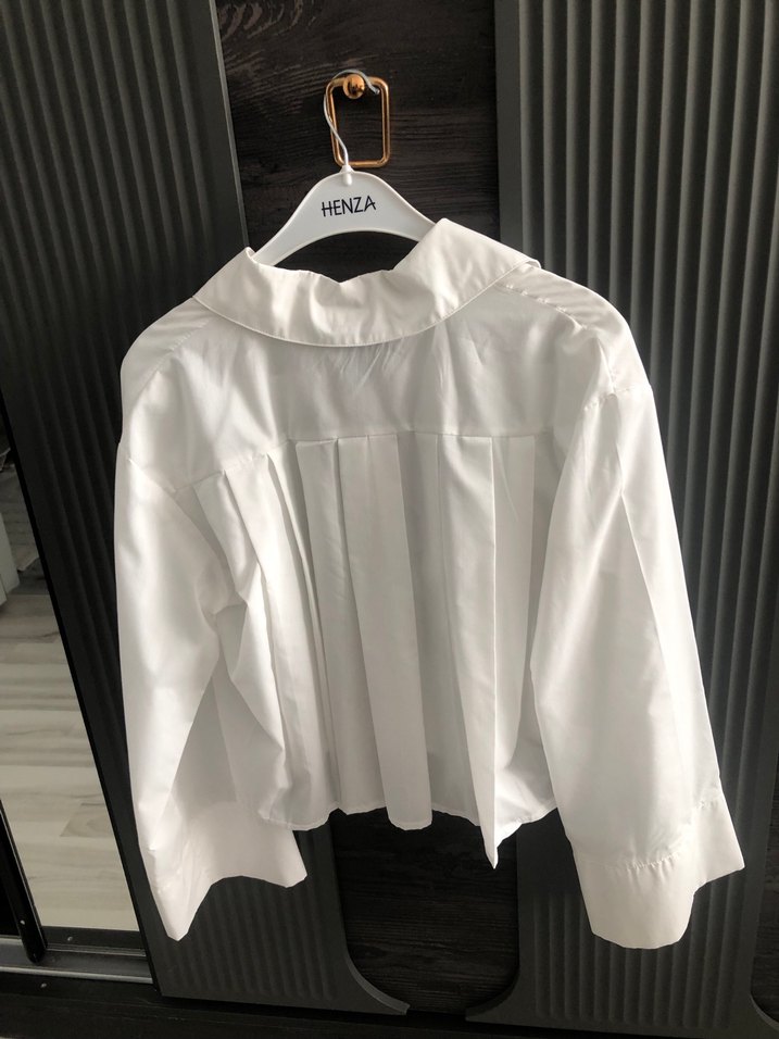 Henza beyaz kadın gömlek - Görsel 3