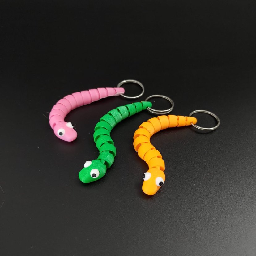 Renkli Yılan Figürlü Anahtarlık - Görsel 2