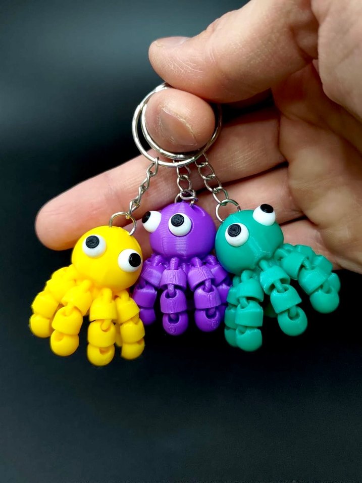 Renkli Kabarcıklı Ahtapot Anahtarlık 3lü - Görsel 2