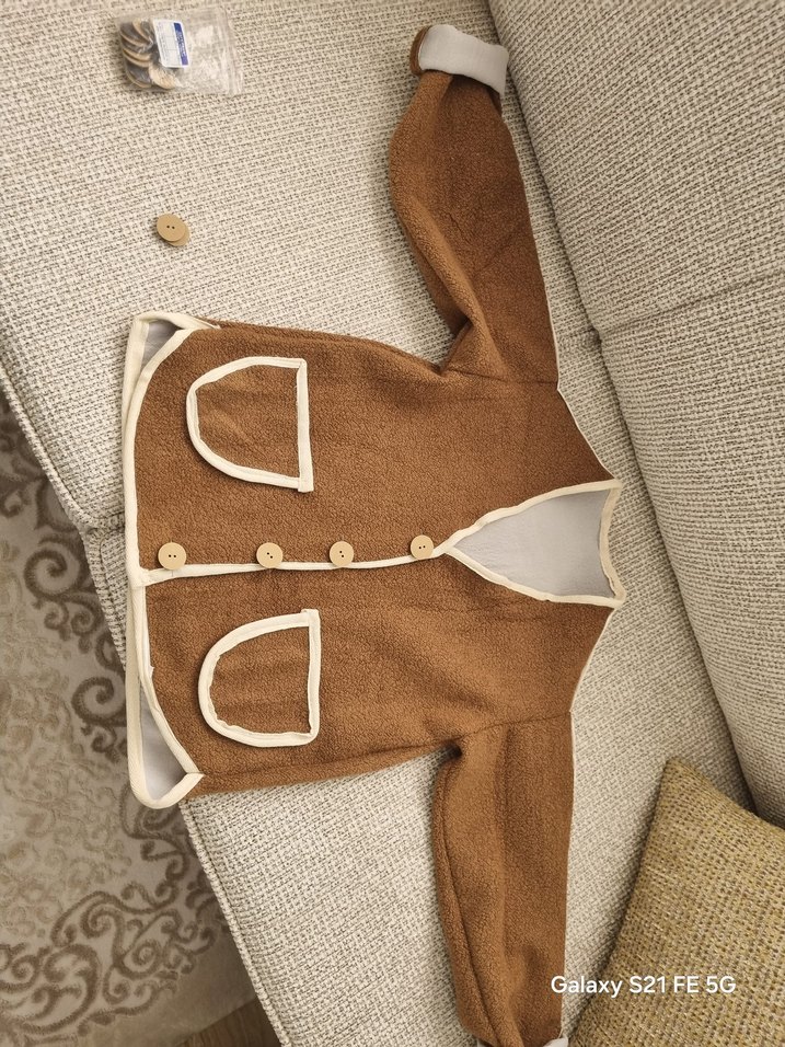 Düğmeli Kahverengi çocuk Ceketi - Görsel 3