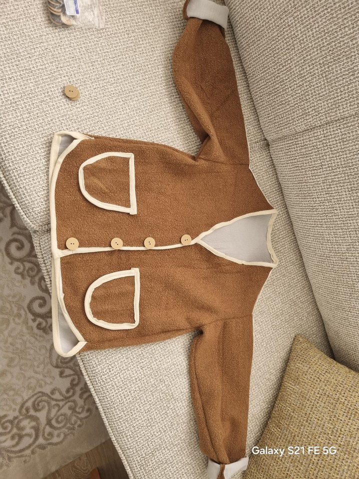 Düğmeli Kahverengi çocuk Ceketi - Görsel 2